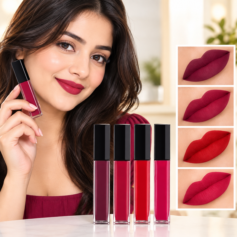 ajuma Beauty Velvet Matte Liquid Lipstick Set of 4
